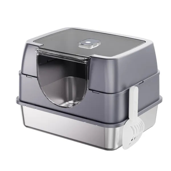 Fully Enclosed Stainless Steel Cat Litter Box White 2025 Top Pick