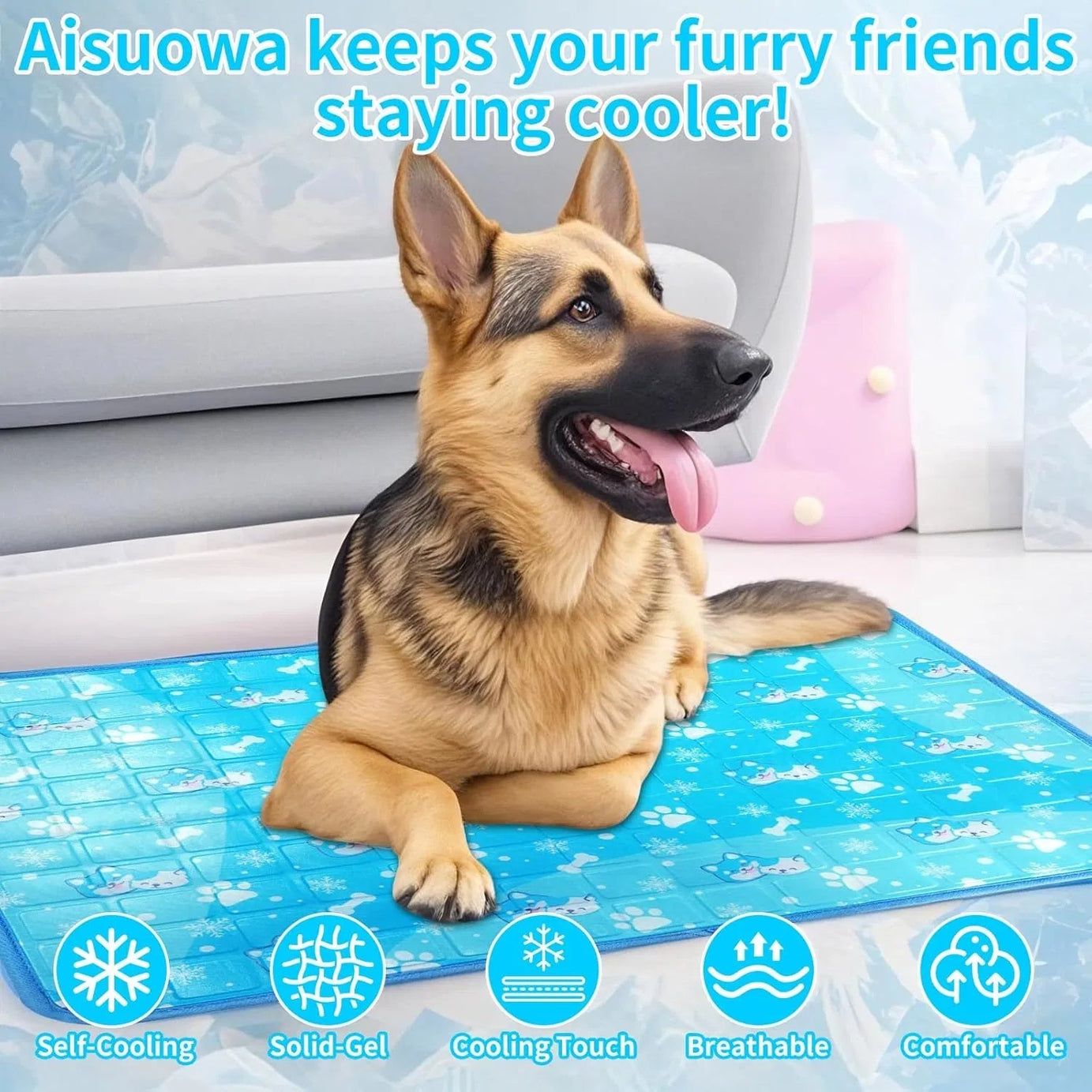 Dog Cooling Mat Pet With Non-toxic Solid Gel Self-cooling Pad