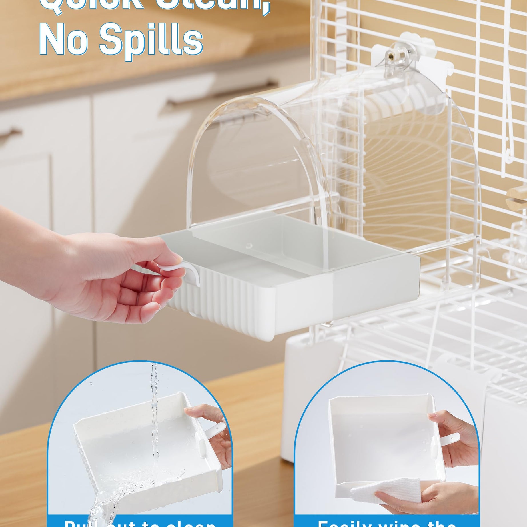 Hanging Bird Bath For Cage 3-in-1 Multifunction Bath&bowl&house