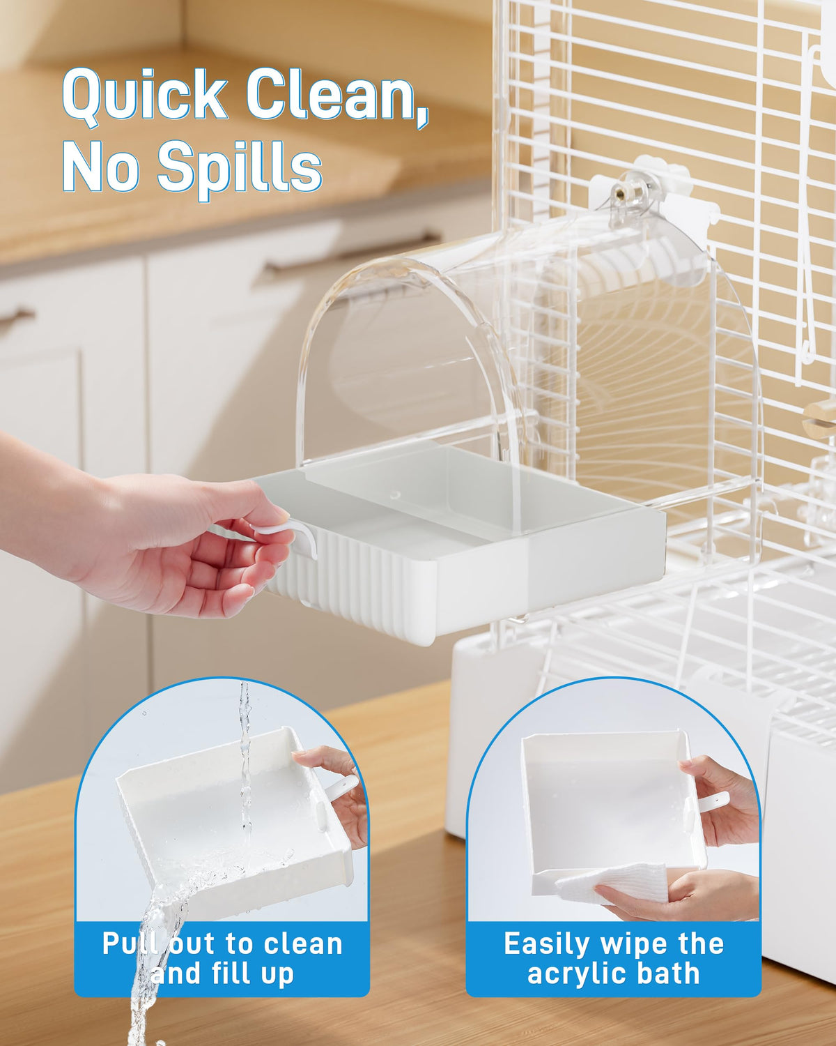 Hanging Bird Bath For Cage 3-in-1 Multifunction Bath&bowl&house