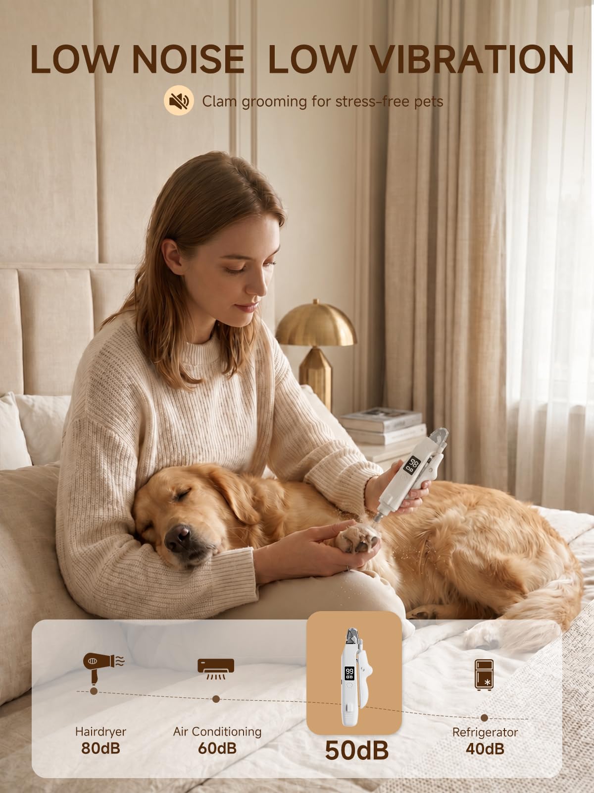 Dog Nail Clippers With Light 2-in-1 Clipper Grinder Trimmer