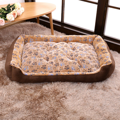 Pet Dog Beds Mats Soft Plush Warm Sofa Kennel Sleep Basket