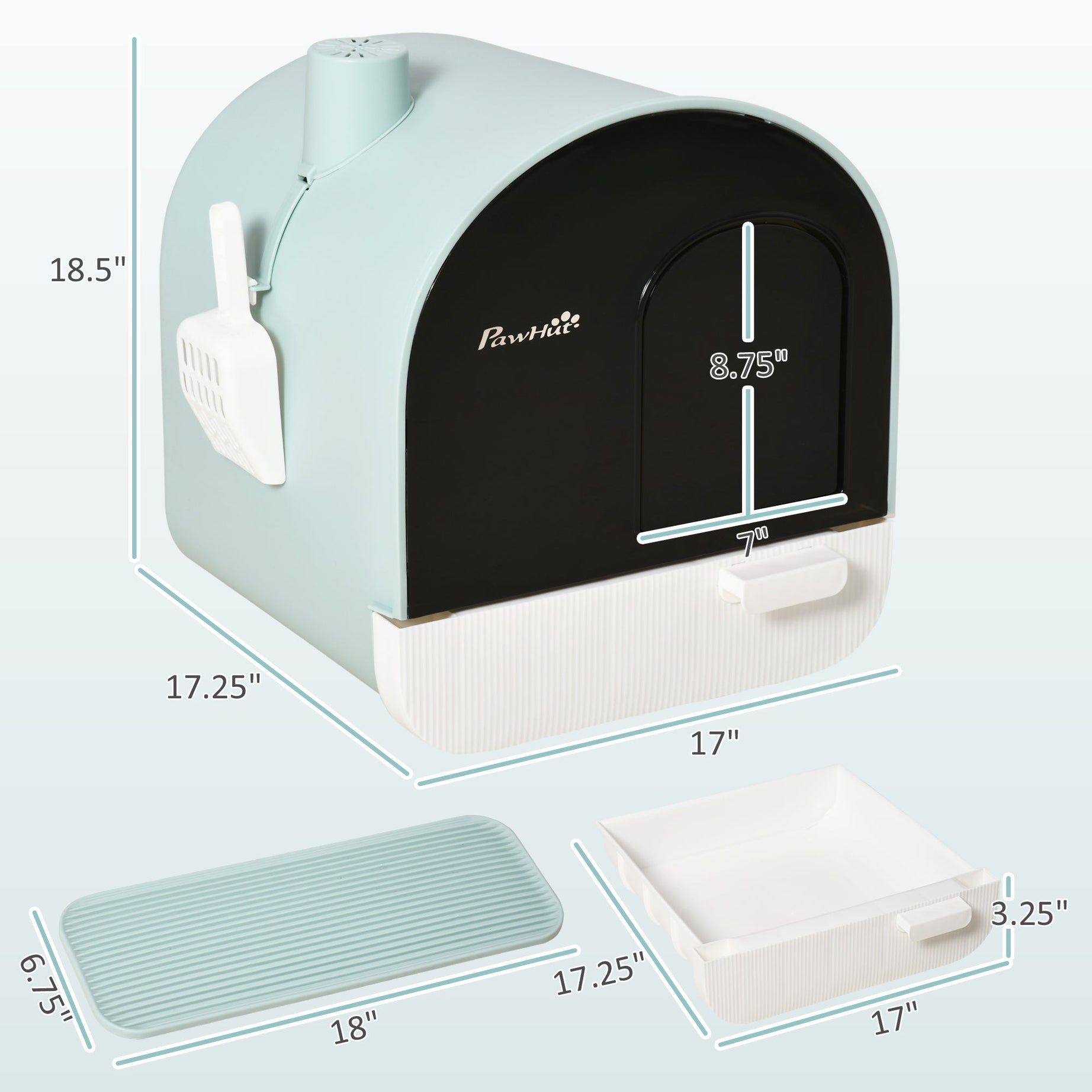 Fully Enclosed Cat Litter Box With Lid Drawer Design Covered