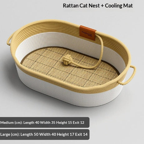 Wicker Cat Bed All-season For Summer Extra-large Scratching Post