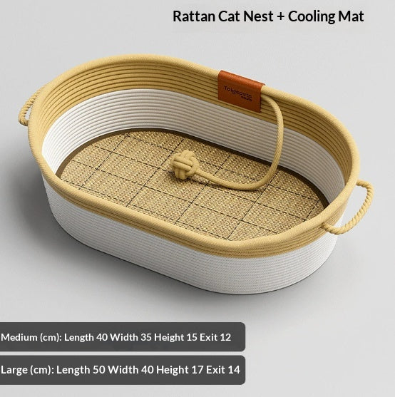 Wicker Cat Bed All-season For Summer Extra-large Scratching Post