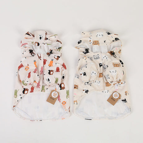 French Raincoat Puppy Waterproof Bear Clothes