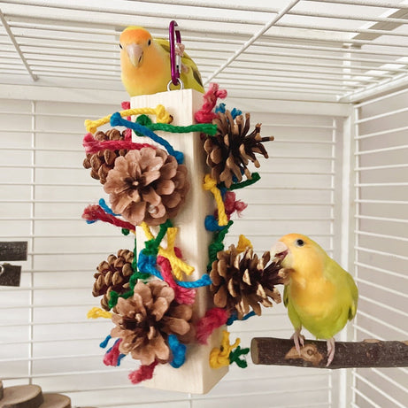 Solid Wood Parrot Toy Bird Stand Tearing Damage Relieving Stuffy