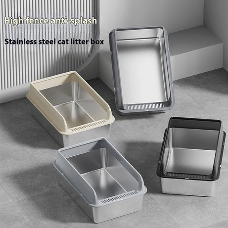 Stainless Steel Litter Box Cat Toilet