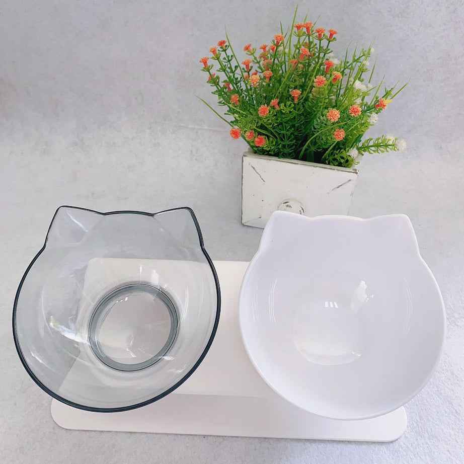 Cat Elevated Feeder Stand With Transparent Bowl