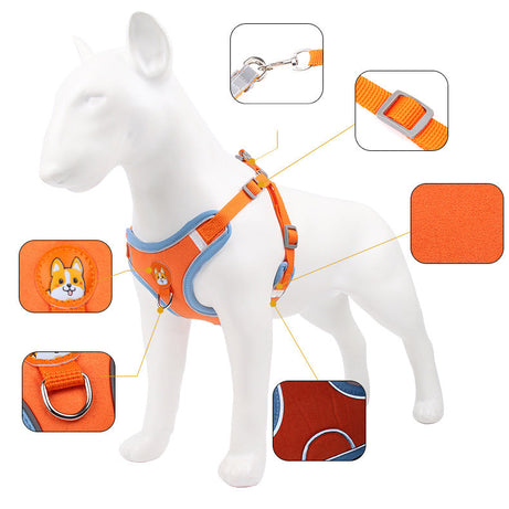 Dog Harness Cat Reflective Dogs Leashs Soft Mesh Chest Strap