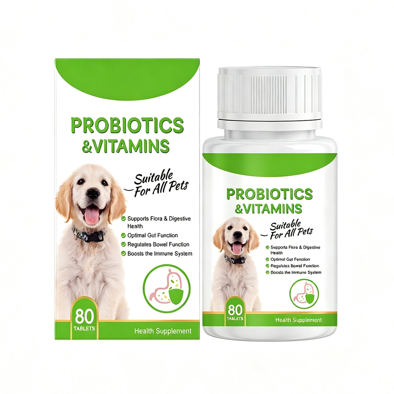 Pet Probiotics Vitamin Tablets For Dogs Cats Gut Health Supplement
