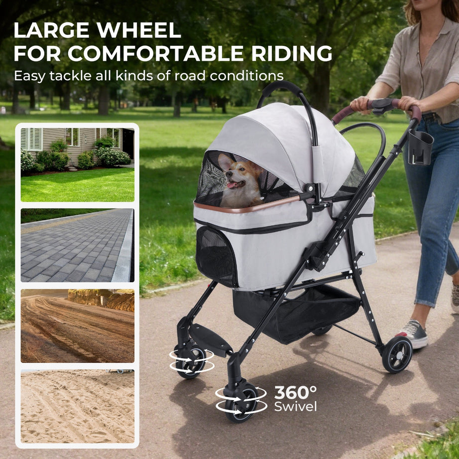 Foldable Pet Stroller For Small Dogs Cats