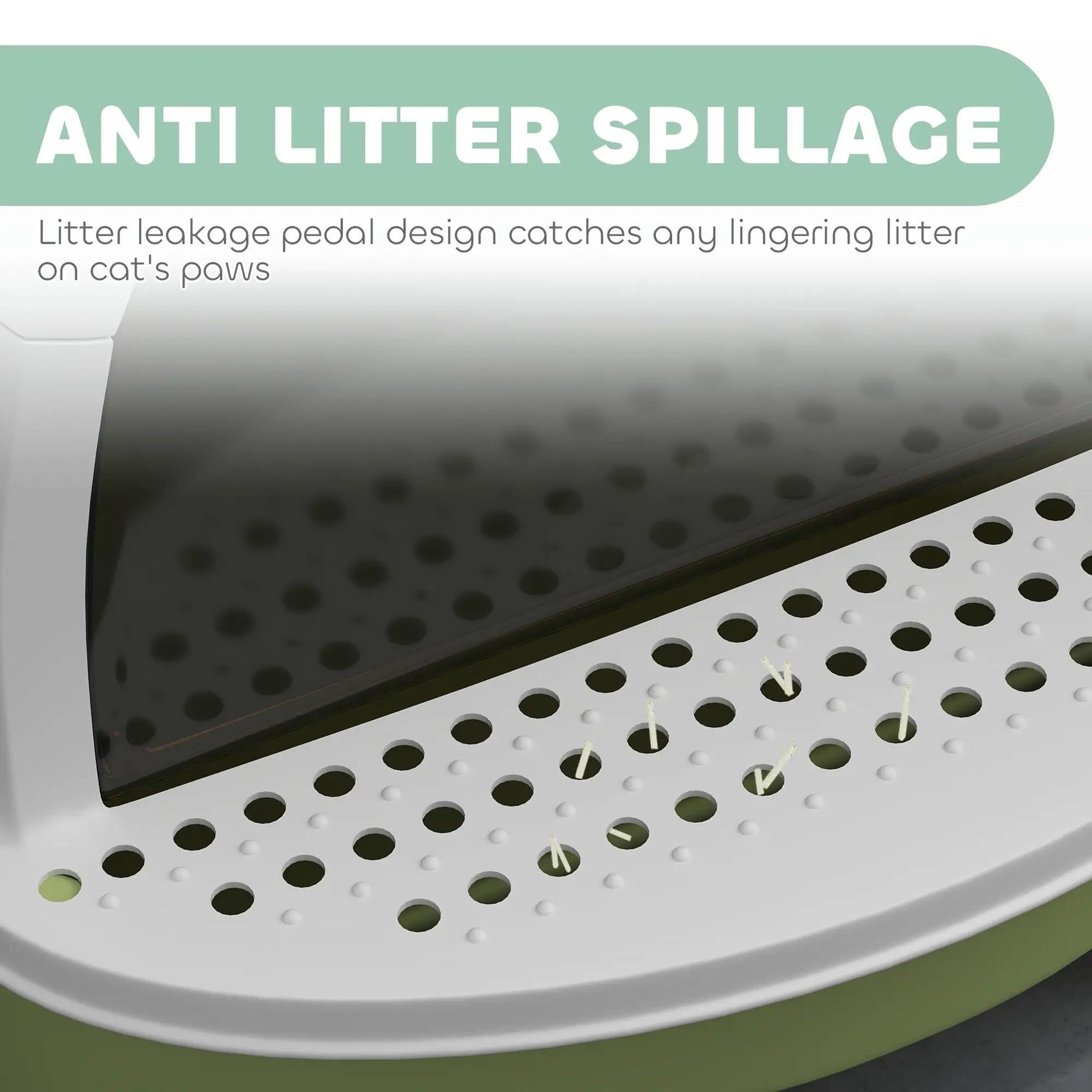 Green Cat Litter Box With Lid Scoop Deodorizing Bags