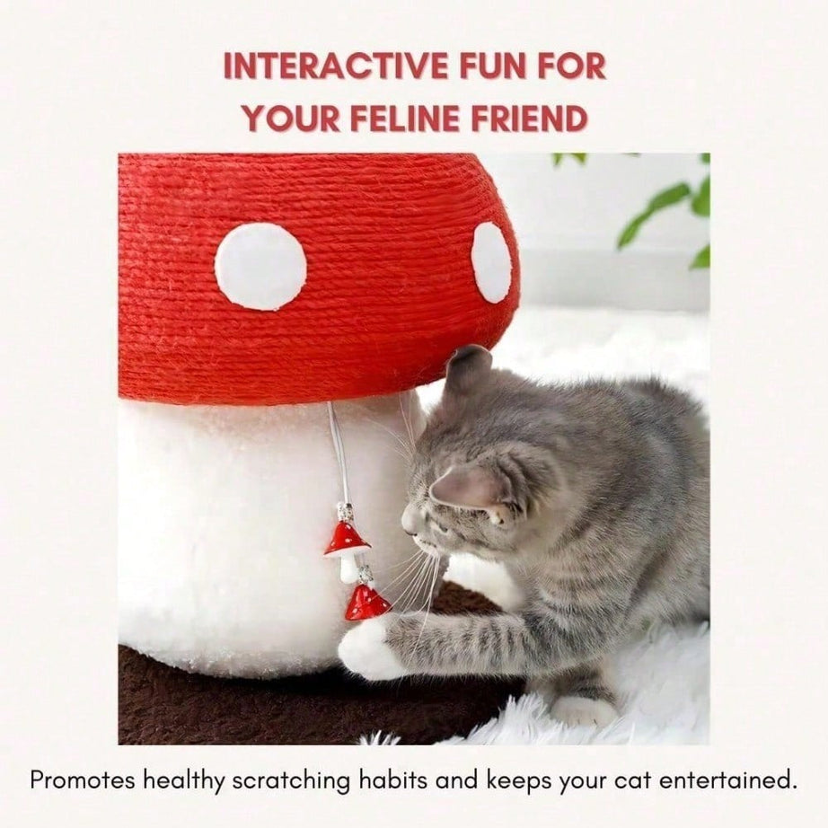 Mushroom Cat Scratching Post Unique Design Sisal Wrapped Ideal