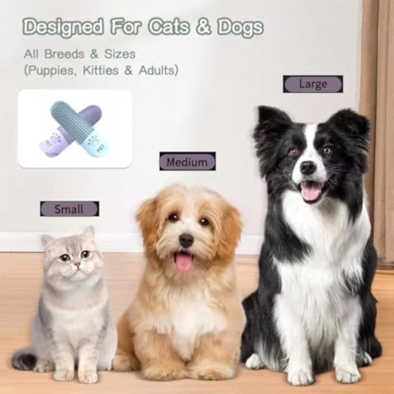 360 Angle Pet Finger Toothbrush For Small Medium And Large Dogs