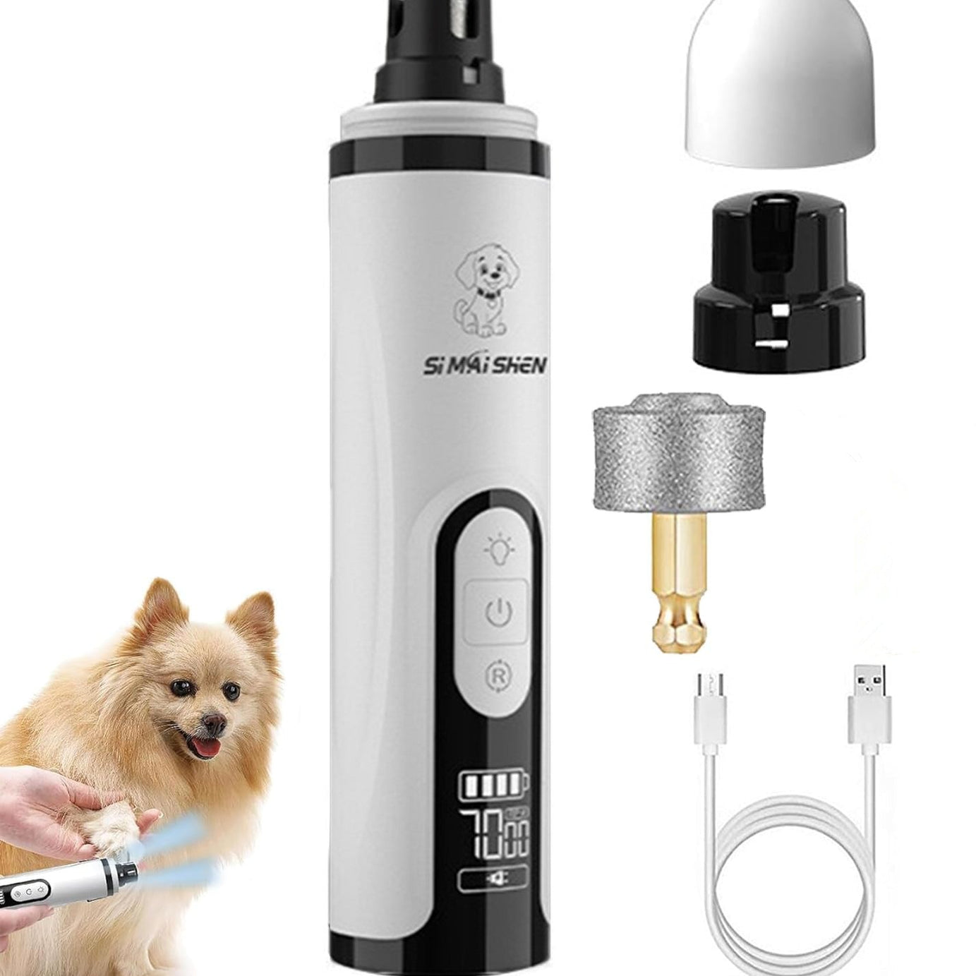 Pet Nail Grinder Highpower LED Dualightwith Bloodline Detection
