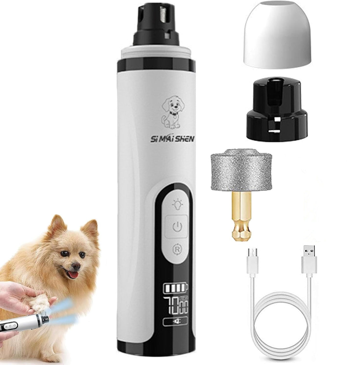 Pet Nail Grinder Highpower LED Dualightwith Bloodline Detection