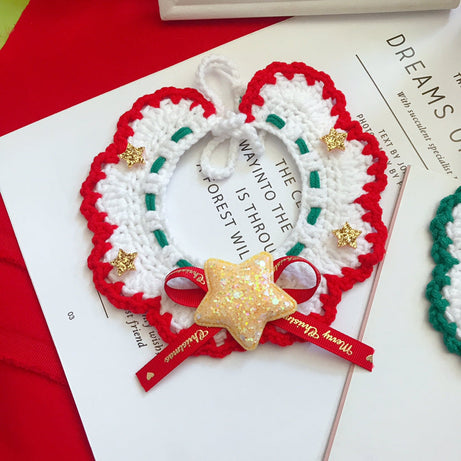 Wool Pet Collar Hand Woven Christmas Pet Accessories
