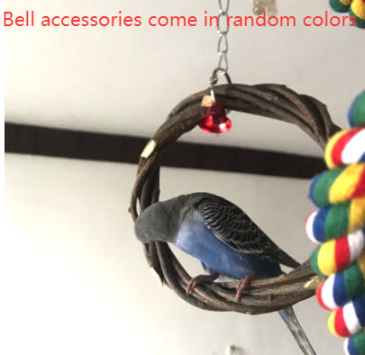 Bird Standing Frame Rattan Ring Chewing Toy Cage