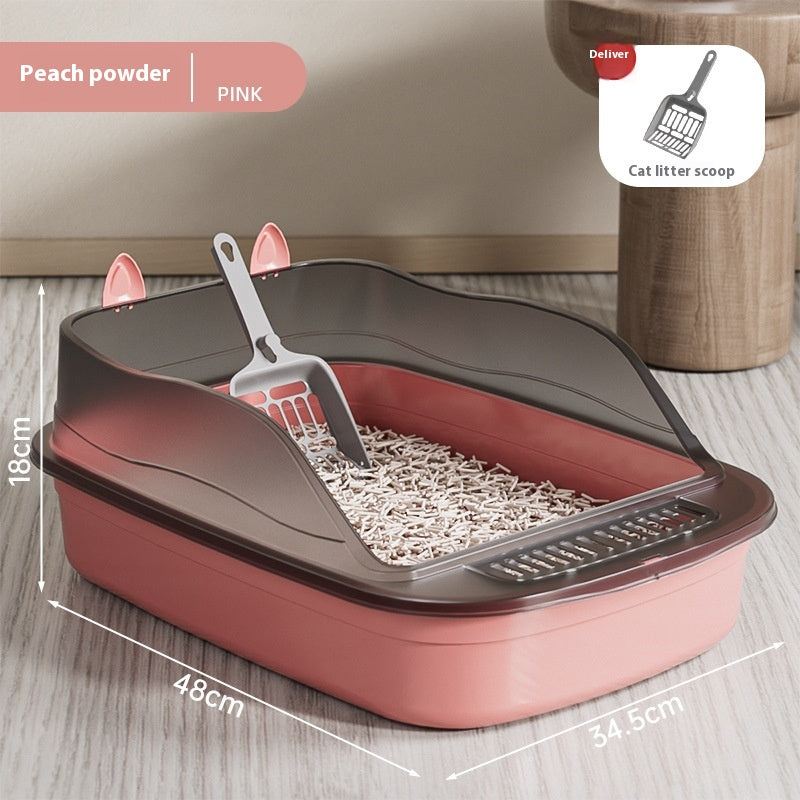 Oversized Litter Box High Fence Anti-splash Cat Toilet Extra Large