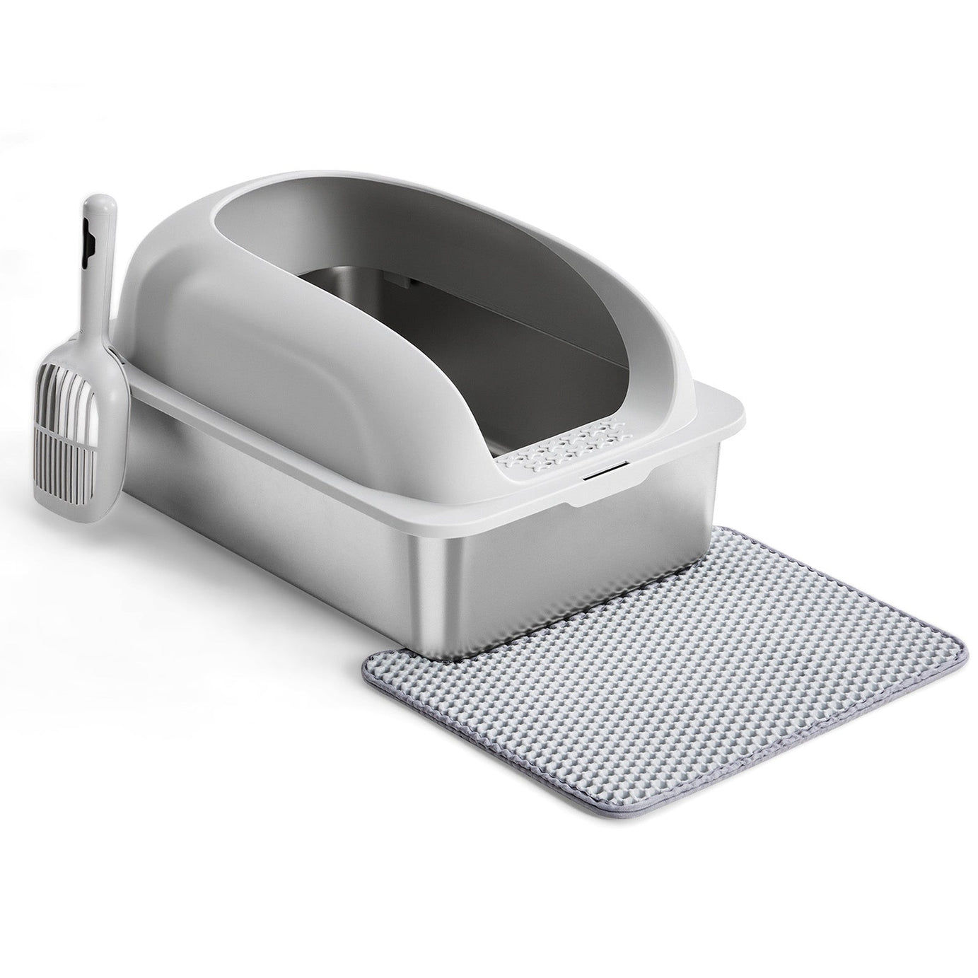 Stainless Steel Cat Litter Box With Lid Large For Big Cats Scoop