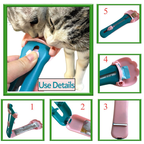Pet Feed Spoon Snack Extrusion Food Scoop Cat Treat Bars Squeezer