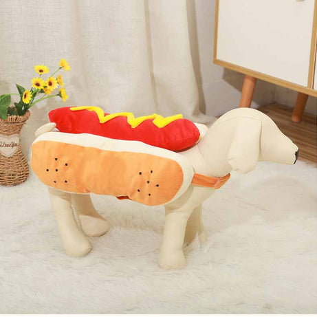 Funny Halloween Costumes For Dogs Puppy Pet Clothing Hot Dog Design