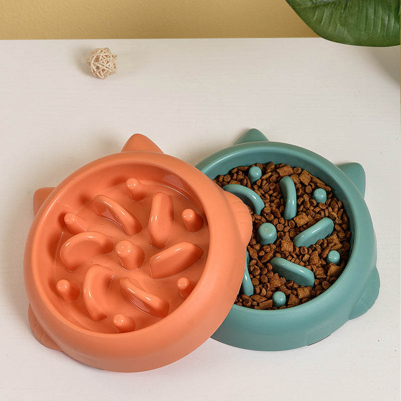 Pet Dog Cat Slow Feeder Bowls Anti Choking Dish Bowl Home Eating