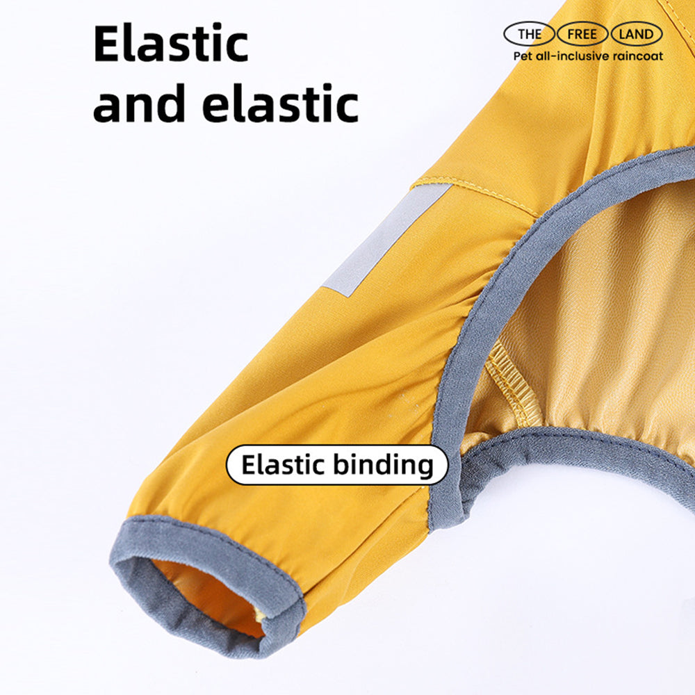 Dog Raincoat With Reflective Waterproof Rain Jacket With Hood Leash