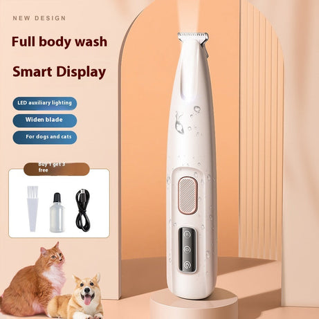 Pets Dog Paw Trimmer With LED Light Fully Waterproof Pet Hair
