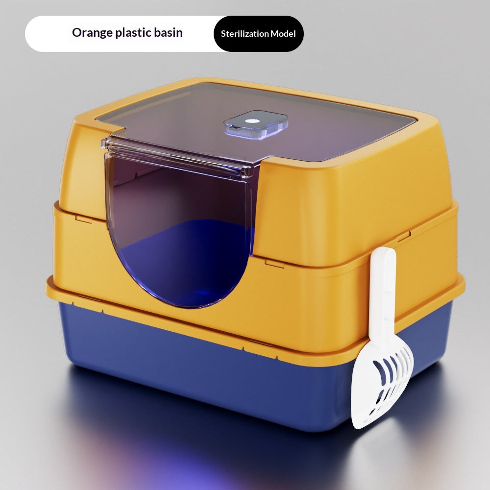 Odor-proof Fully Or Partially Enclosed Cat Litter Box With Splash