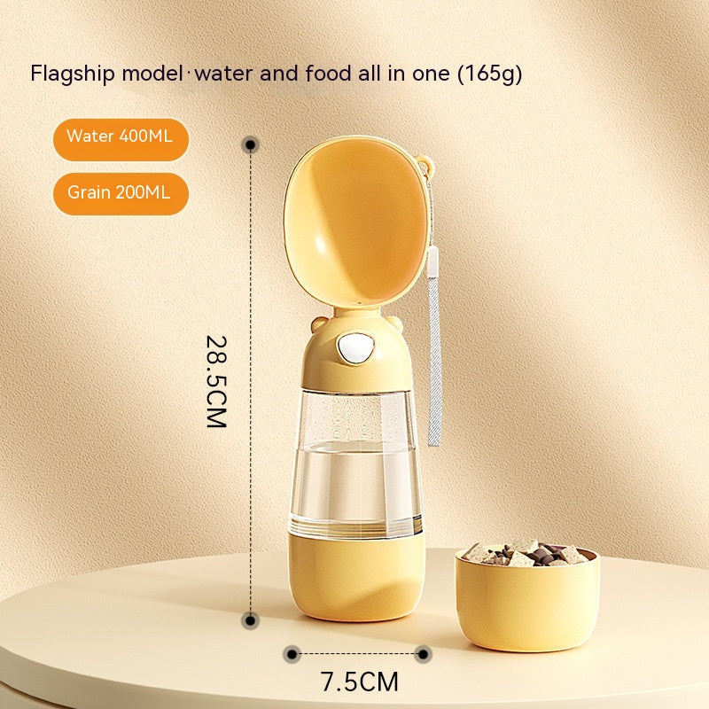 Portable Dog Water Bottle Food And Container For Pet Pets Feeder