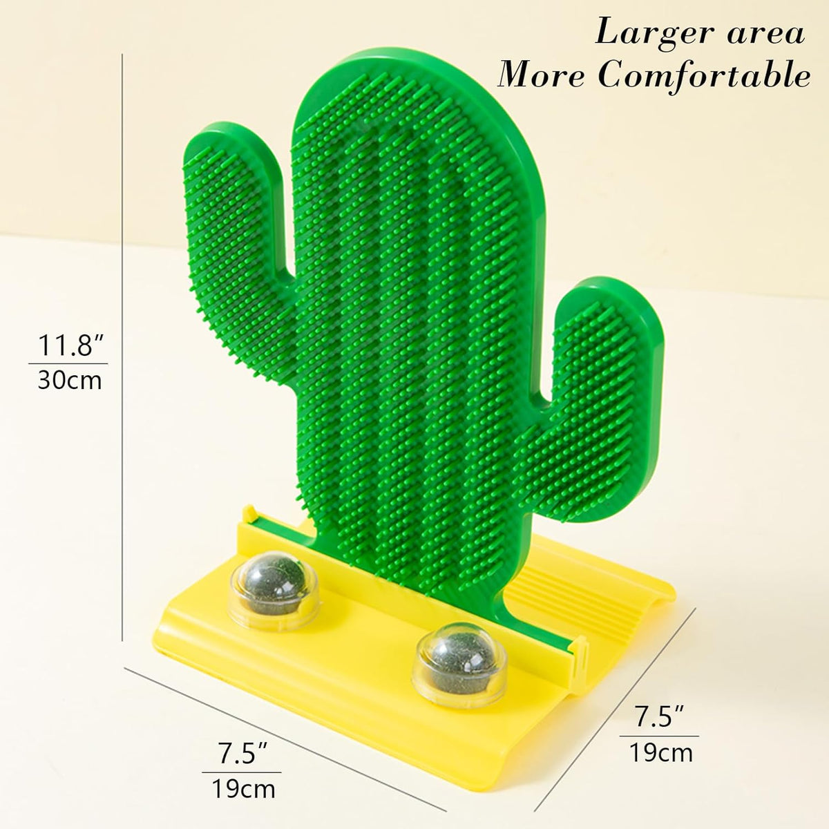 Cactus Self Groomer With Two Catnip Balls Corner Grooming Hair