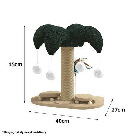 Cat Self-hi Solid Wood Turntable Scratching Post Teaser Durable