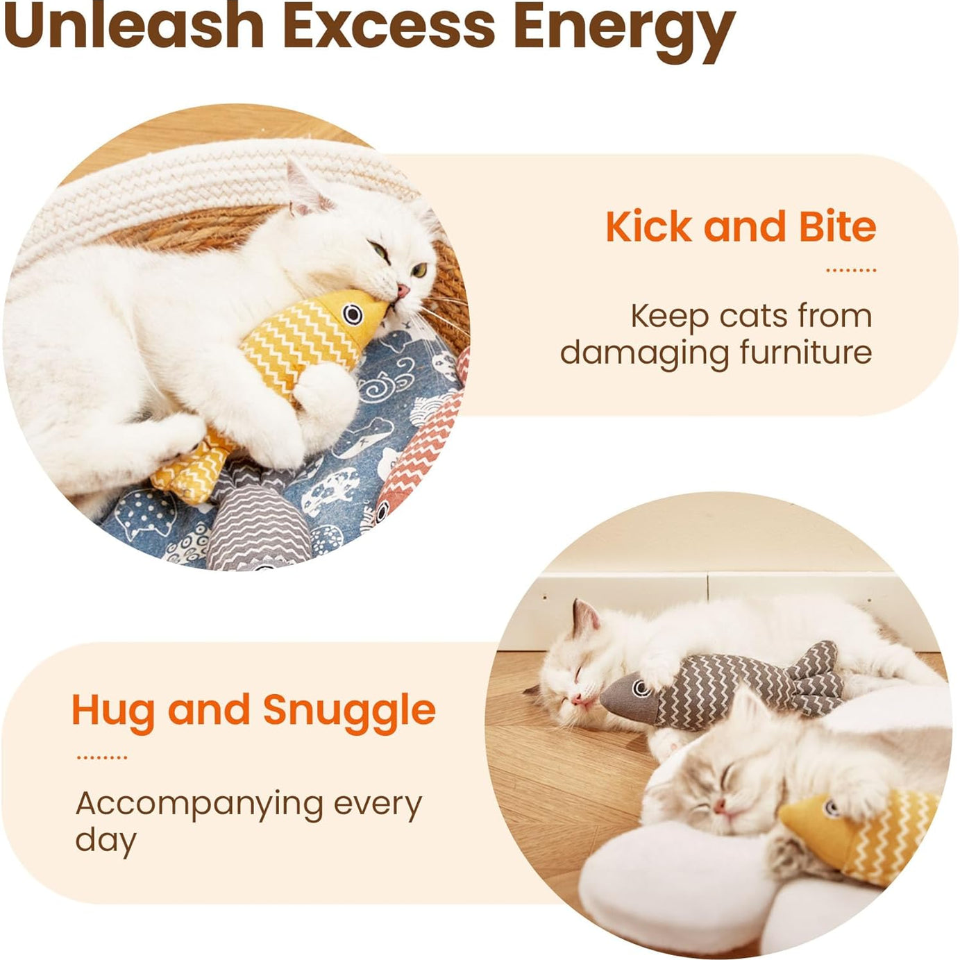 3 Pcs Catnip Toys Fish Cat Self Play For Indoor Cats And Kitten Toy
