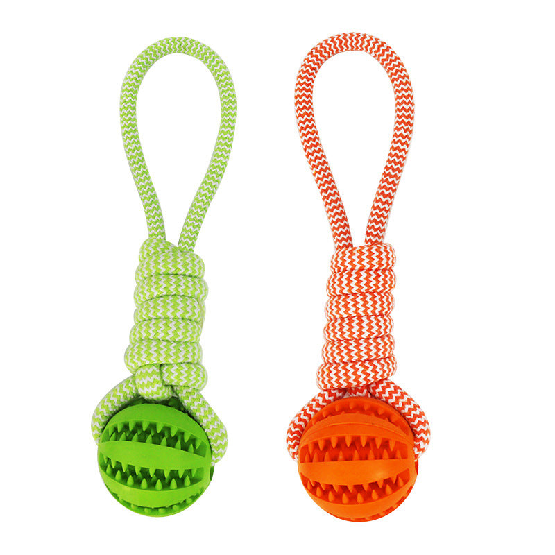 Dog Toys Treat Balls Interactive Hemp Rope Rubber Leaking For Small