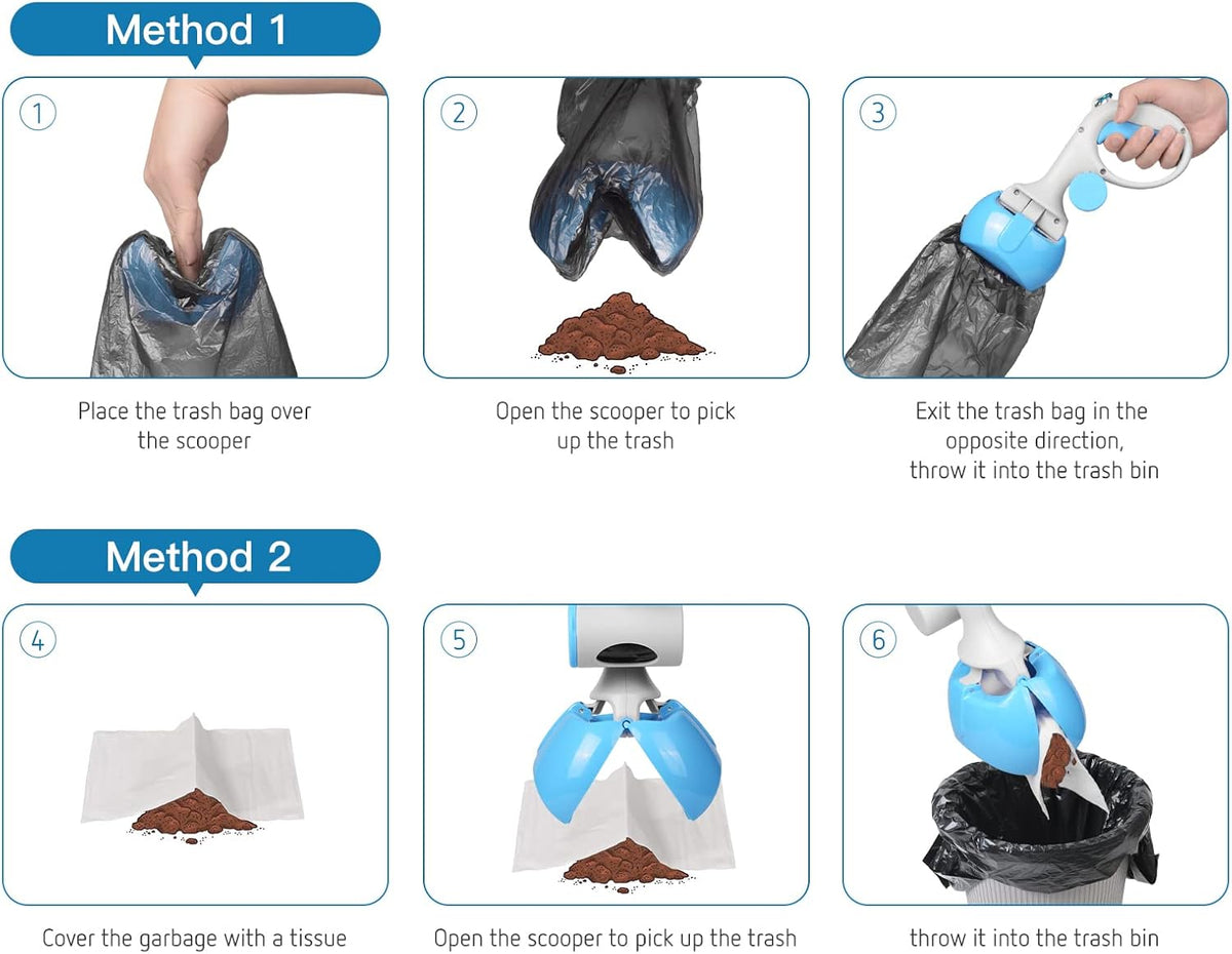 Pet Pooper Scooper For Dogs And Cats With Trash Bags Holder