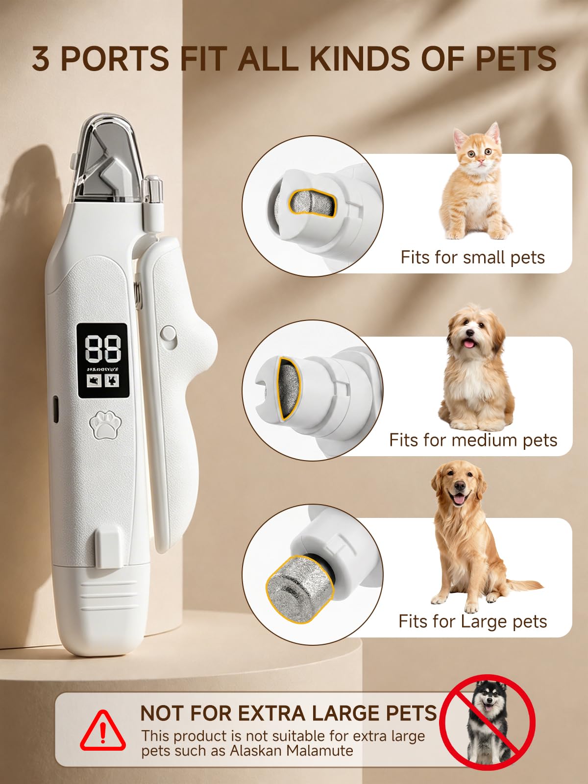 Dog Nail Clippers With Light 2-in-1 Clipper Grinder Trimmer