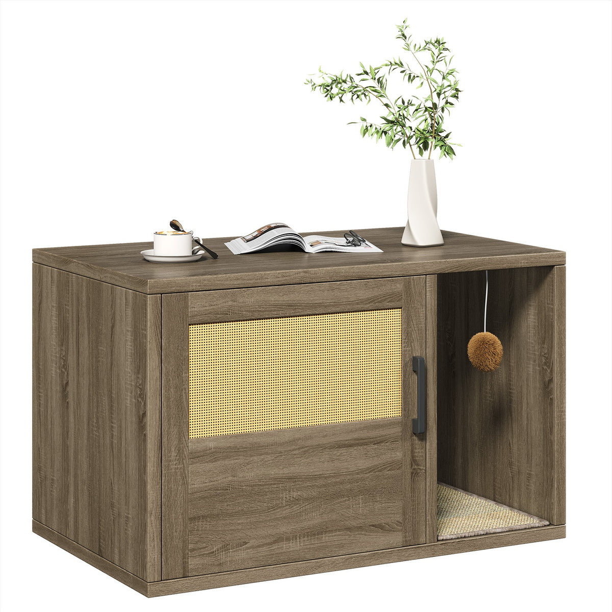 Cat Litter Box Enclosure Furniture Cabinet Odor Control