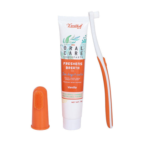 Pet Dog Fashion Cleaning Toothbrush Set (Cyan Toothbrush & White Toothbrush)