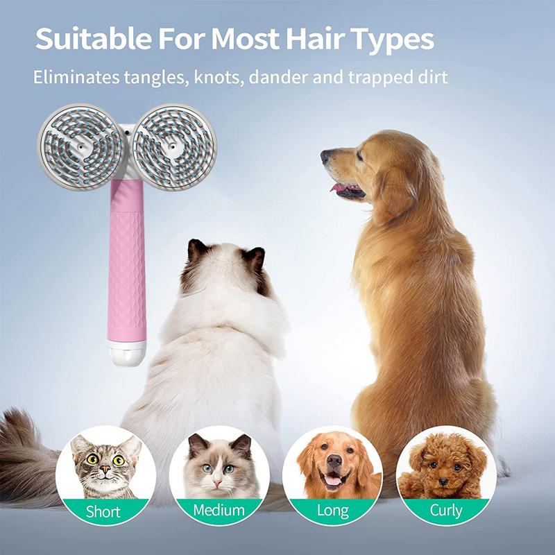 Pet Cat Brush Dog Slicker Double-headed Negative Ion One-button