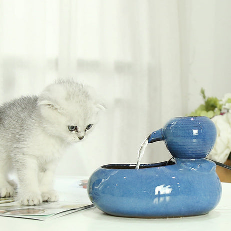 Cat Ceramic Automatic Circulating Water Dispenser Pet Filter