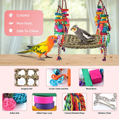 Parrot Toys Climbing Net Hammock Medium And Large Toy Bird Cage