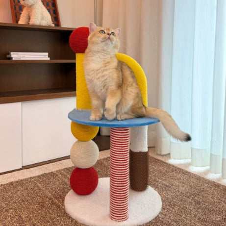 U-shaped Compact All-in-one Cat Tree That Saves Space Sisal
