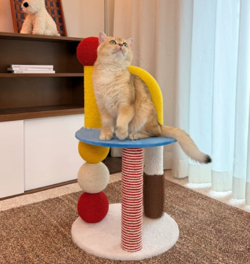 U-shaped Compact All-in-one Cat Tree That Saves Space Sisal