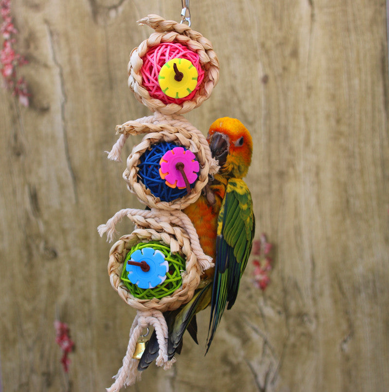 Parrot Supplies Pet Bird Toy Bite Ran Vine Bal Twist String