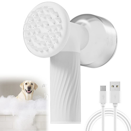 Automatic Foaming Dog Cat Bath Brush Shampoo With Soap Dispenser