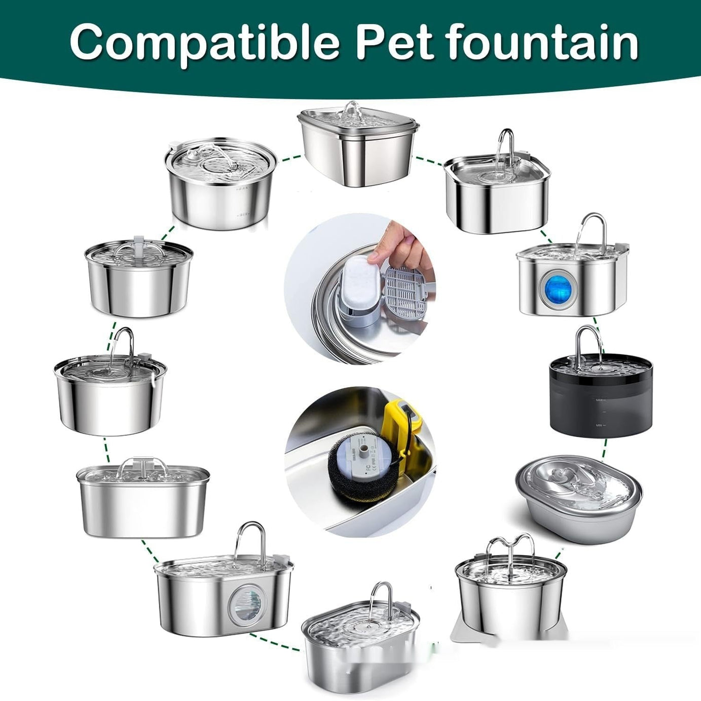 Non-woven Fabric Pet Water Dispenser Filter Element Stainless Steel