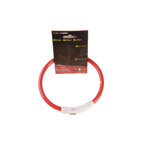 Pet Flashing Collar USB Rechargeable Glowing Necklace Safety Light