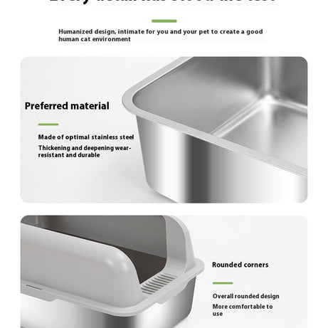 Alloy Litter Box Easy To Clean Widen And Thicken Leak-proof Sand